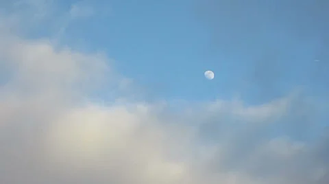 Daytime Moon with Plane Vidéo 22514350