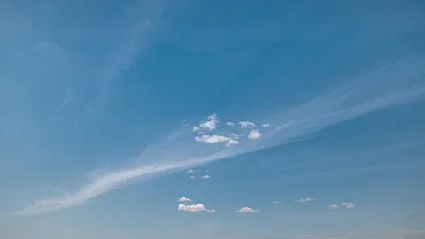 Daytime puffy clouds wide angle timelapse Stock Footage 160347369