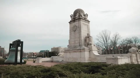 Daytime shot of Columbus Circle in Washington, DC Stock Footage 245752285