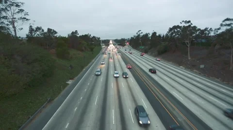 Daytime shot of highway traffic Stock Footage 64799653