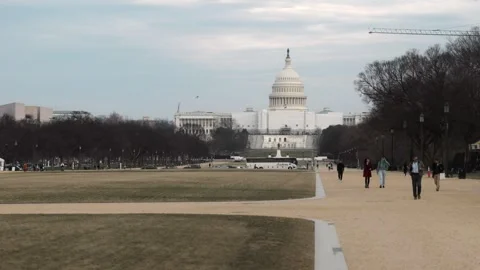 Daytime shot outside of US Capitol Building in Washington, DC Stock Footage 245752314