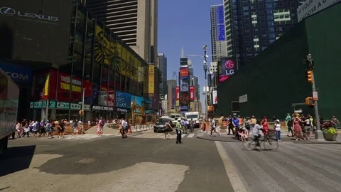 Daytime shot of Time Square in NYC taken on  July 22, 2016 Stock Footage 78077562