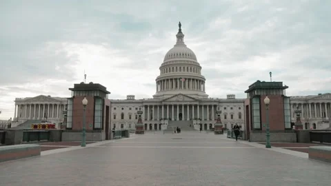 Daytime shot of US Capitol Building in Washington, DC Stock Footage 245753097