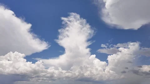Daytime Sky Timelapse with Blue Background and Moving Clouds Stock Footage 316647058