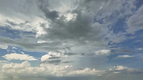 Daytime Sky Timelapse with Blue Background and Moving Clouds Stock Footage 316647142