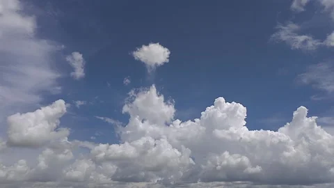 Daytime Sky Timelapse with Blue Background and Moving Clouds Stock Footage 316647151