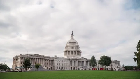Daytime time-lapse of awesome sky over united states capital building Stock Footage 82831058