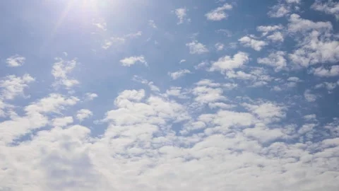 Daytime time-lapse of blue sky with clouds floating on a sunny day Stock Footage 289294585