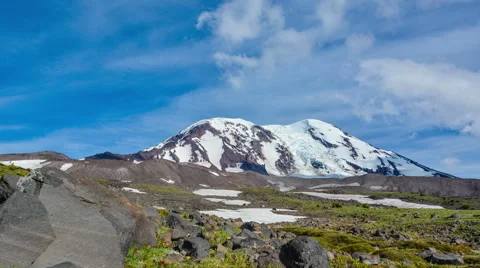 Daytime Time Lapse of Clouds over Cascade Volcano - 4K Stock Footage 51699919