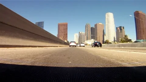 Daytime Time-Lapse of Freeway Driving in Los Angeles, California Video stock 10812815