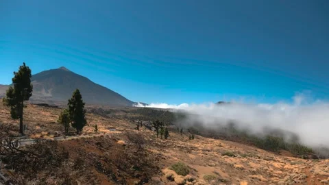 Daytime Timelapse 4K of Mount Teide with Moving Clouds, Tenerife Stock Footage 318526592