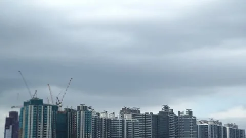 Daytime timelapse of cloudy day at residential building area Hong Kong -4k Video stock 289415516