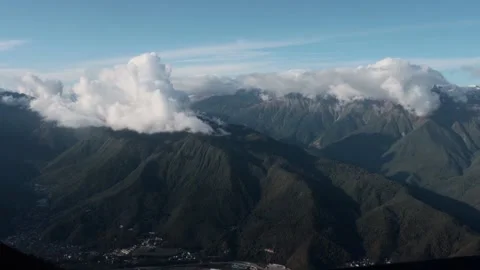 Daytime timelapse in the mountains, with a view of the locality. Video stock 221302737