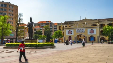 Daytime Timelapse of Sun Yat-sen Generalissimo Mansion, China, 4K Stock Footage 339640895
