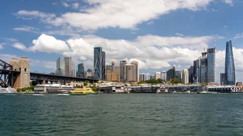 Daytime Timelapse Of Sydney Harbour and City Skyline Stock Footage 241000982