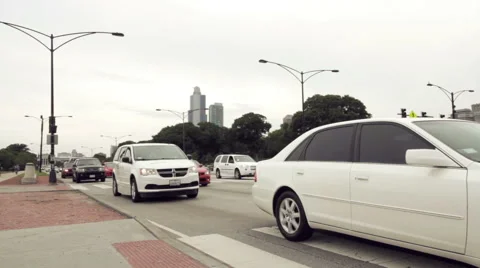 Daytime Traffic Timelapse at Crosswalk Stock Footage 53899616
