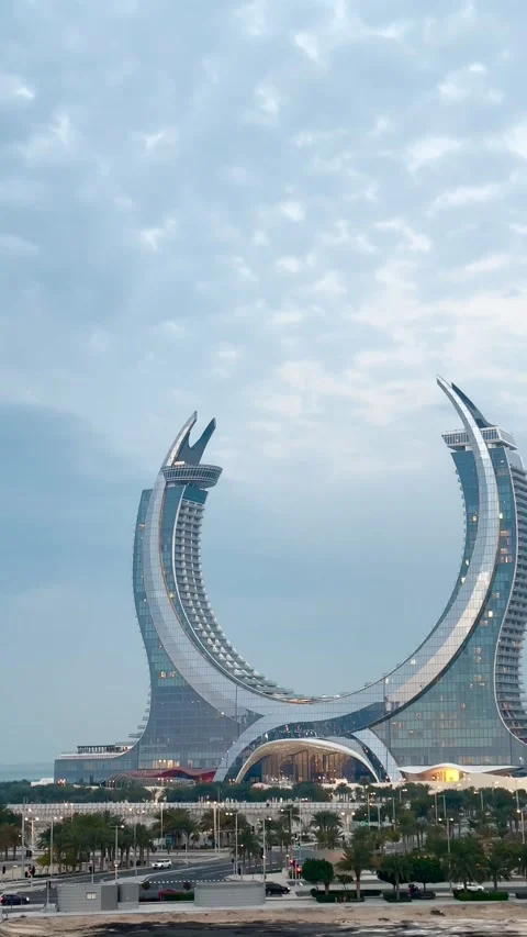 Daytime view of Al Wasil Park in Lusail Stock Footage 325897774