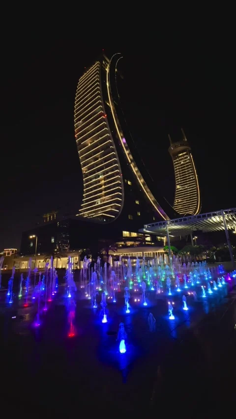 Daytime view of Al Wasil Park in Lusail Video stock 325898058