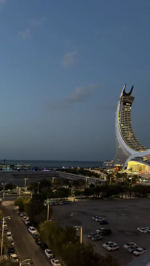 Daytime view of Al Wasil Park in Lusail Stock Footage 325898239