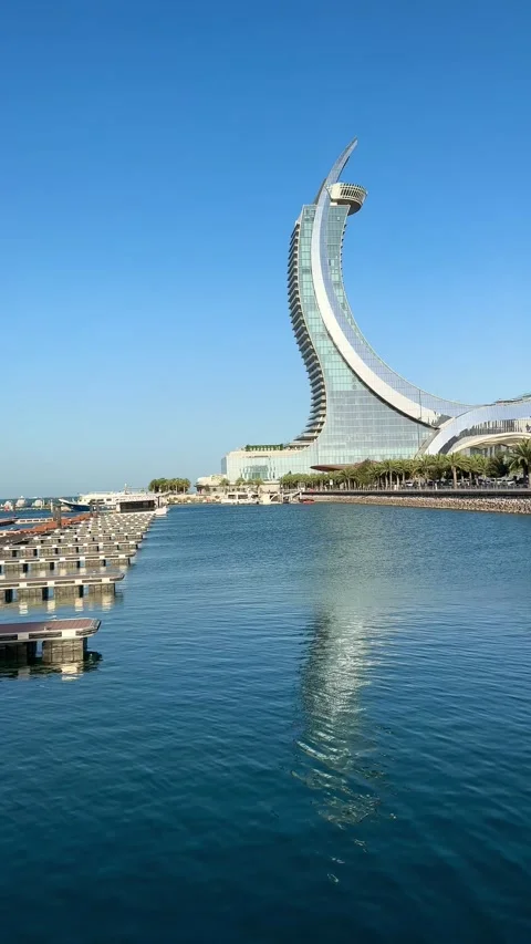 Daytime view of Al Wasil Park in Lusail Stock Footage 325898258