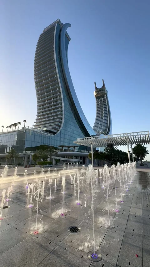 Daytime view of Al Wasil Park in Lusail Stock Footage 325898281