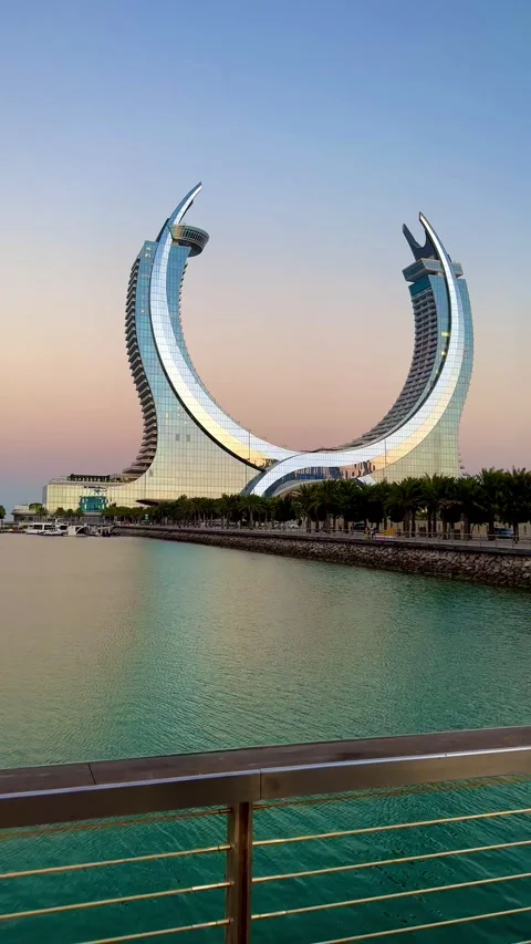 Daytime view of Al Wasil Park in Lusail Stock Footage 325898830