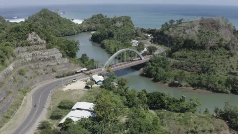 Daytime view from the Bajul Mati Bridge with a view of the beach (2) Stock Footage 135746073
