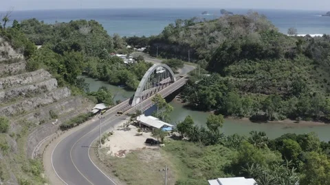 Daytime view from the Bajul Mati Bridge with a view of the beach (1) Stock Footage 135749635