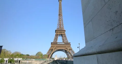 Daytime view of Eiffel Tower, Paris, France as seen from Seine river Video stock 321734176