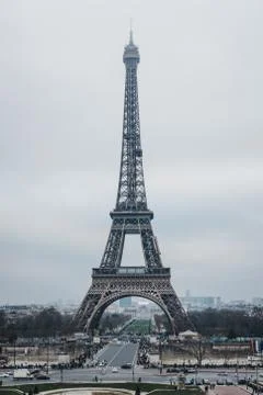 Daytime view of Eiffel Tower in Paris, France. Stock Photos