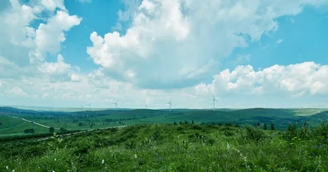 Daytime View Grassland skyline (4K,Time-lapse) Stock Footage 83733760