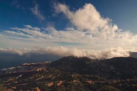 Daytime view over Monaco during from above Stock-Fotos