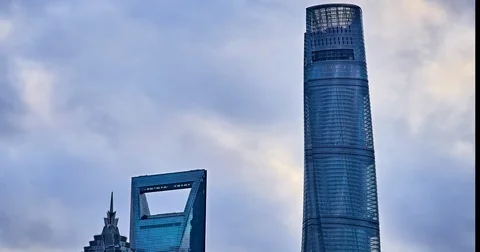 Daytime View Shanghai skyline (4K,Time-lapse) Stock Footage 83700375