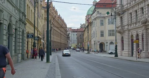 A daytime view from the streets of Prague. Stock Footage 221165713