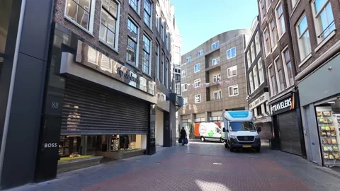 Daytime Walking Through Central Amsterdam Stock Footage 329664829
