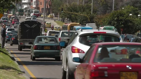 Daytime Wide Angle Shot of traffic over Seventh Avenue. Video stock 42267310