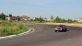 Daytime wide landscape view, retro car Datsun P510 on road HD Footage