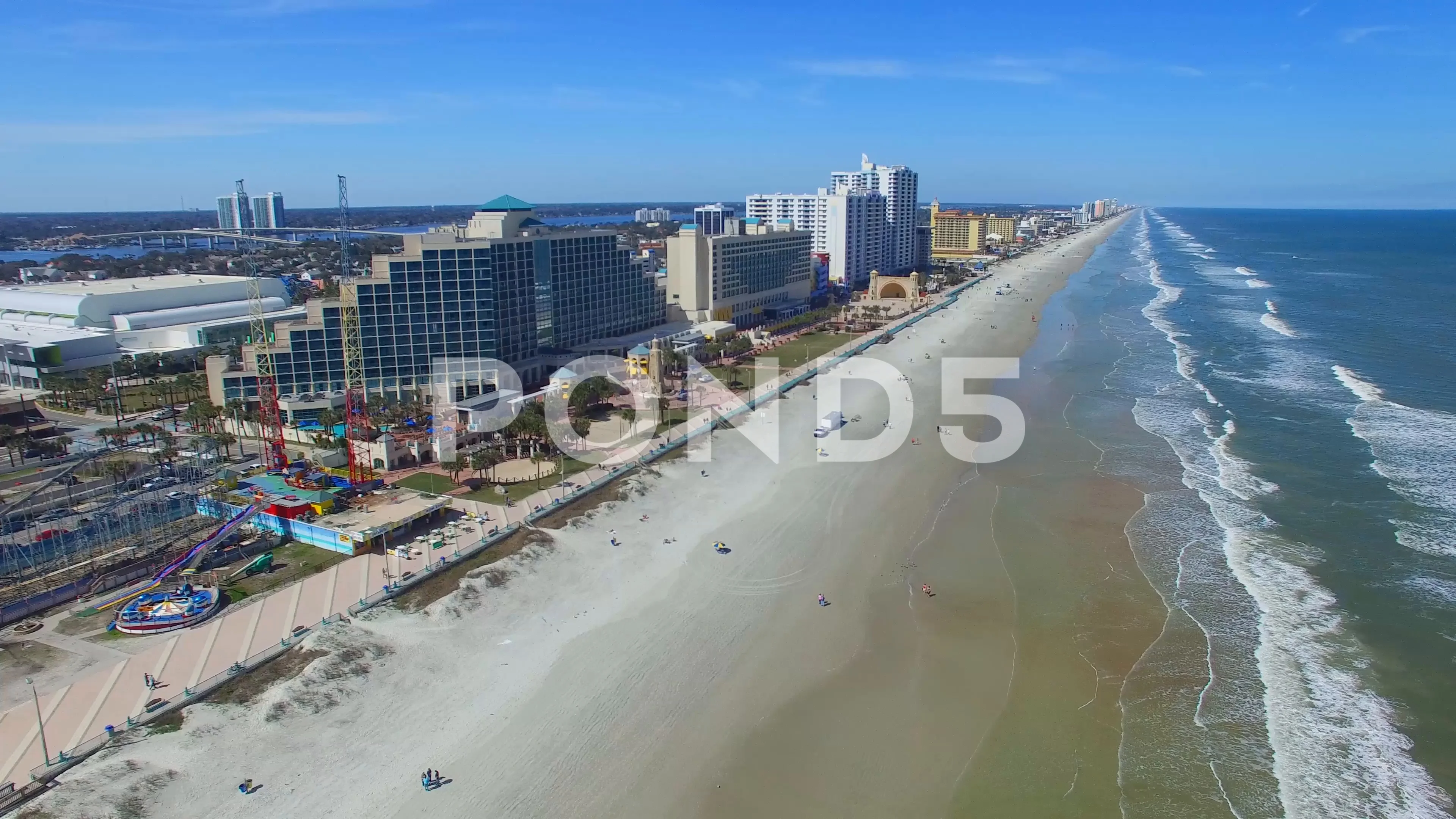 Daytona Beach Fl February 2016 Aerial View Of City Skyline Daytona Beach Fl February 2016 Aerial View Of City Skyline Is Footage 71705488