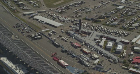 Daytona Beach Florida Aerial v18 tight shot of the world famous Stock Footage