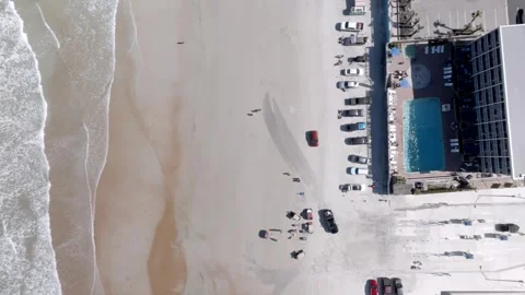 Daytona Beach, Florida with waves from Atlantic Ocean. Stock Footage 309850321