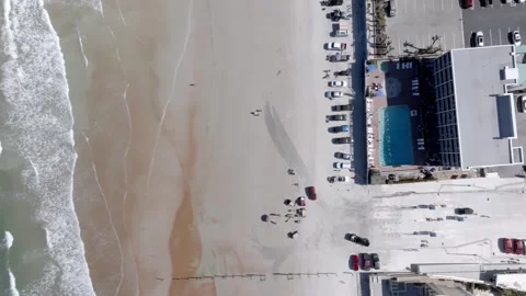 Daytona Beach, Florida with waves from Atlantic Ocean. Stock-Footage 309850399