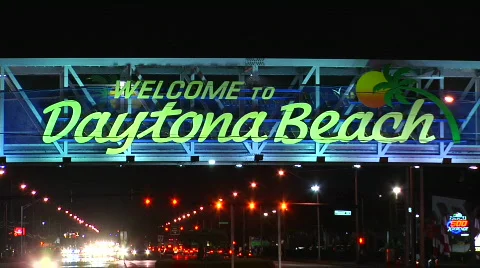 Daytona Beach Sign STATIC Video stock 653312