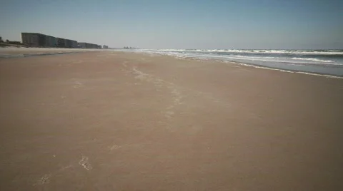 Daytona Beach Wide Sand STATIC Video stock 653308