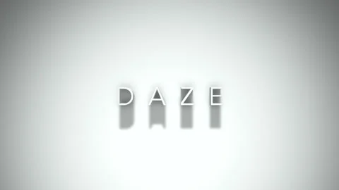 Daze 3D title animation with shadows on a white background Stock Footage 297384133