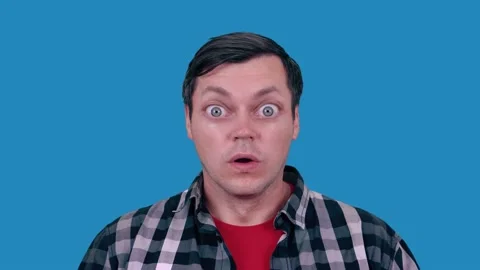 A dazed man with big eyes. Stock Footage 147534236