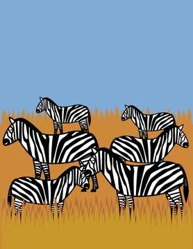 Dazzle of Zebras Stock Illustration