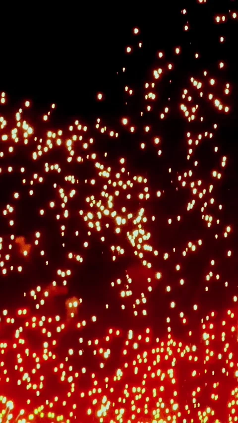 Dazzling Array of Fireworks Light up the Night Sky Stock Footage 326702057