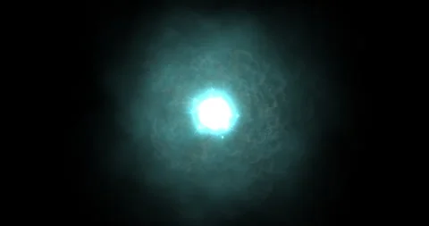 The dazzling core of the abstract star pulsates continuously, throwing powerful Stock Footage 333866324
