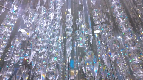 Dazzling crystal formations cascade in shimmering light Stock Footage 317329955