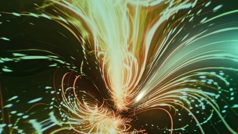 Dazzling Dance: GPU-Generated Firework Display Stock-Footage 266064383